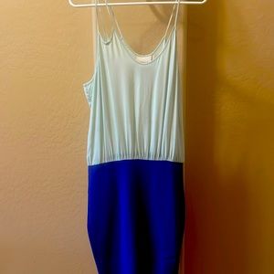 Mason dress silk lime top blue spandex bottom